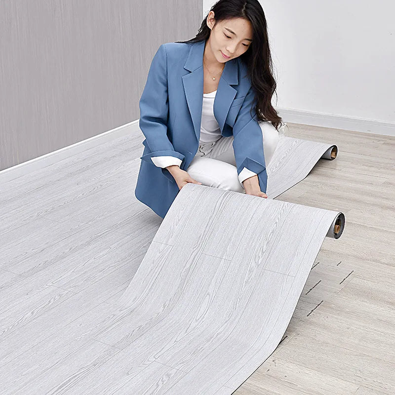 Modern PVC Self-Adhesive Flooring Roll Wear-Resistant Vinyl Floor Mat for Home Living Room Hospital Park Workshop Use
