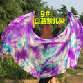 Women Belly Dance Hand Scarves Fire Flame Colors Worship Dance Silk Long Veils