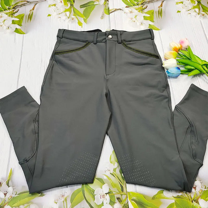 Custom Men Equestrian Knee Silicone Leggings Breathable Breeches Male Horse Riding Equestrian Clothing