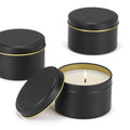 New Style 8OZ White Matte Black Seamless Cylinder Design Tinplate Candle Tins DIY Gift Scented Making Jars
