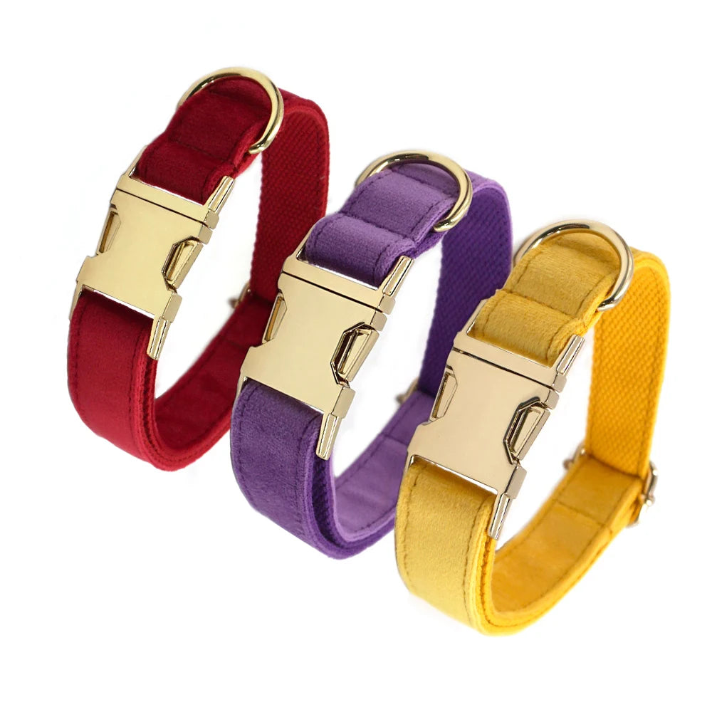 Top Ranking Products 2024 Custom Dog Collar Display Velvet Material Metal Buckles for Dog Collars Fashion Dog Collar Custom logo