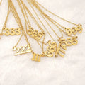 MECYLIFE Ins Fashion 111-999 Lucky Number Necklace 18K Gold Plated Minimalist Stainless Steel Angel Number Necklace