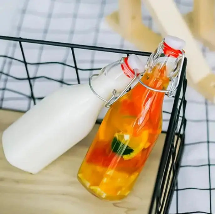 250ml 500ml Card Buckle Beverage Juice Kombucha Beer Enzyme Bottle Split Empty with Swing Cap Drink Bottle