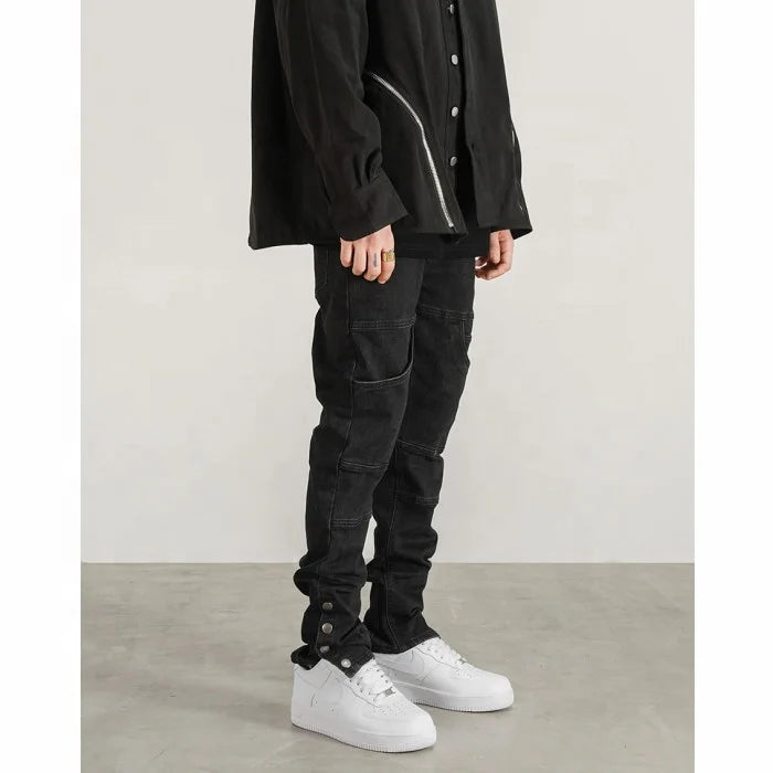 Custom Label Trousers for Men Drop Ship Boys Men Streetwear Stock Cargo Pants Black Jeans Custom