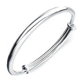 Fashion Jewelry Simple Adjustable Bangle 925 Sterling Silver Bracelets Shiny Cuff Bangles for Women Girls