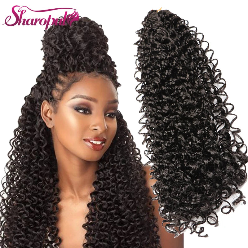 Kinky Curly Protein Fiber Synthetic Hair Extension Jumbo Crochet Braid Water Wave Bounce Zz Curl Magic Curl
