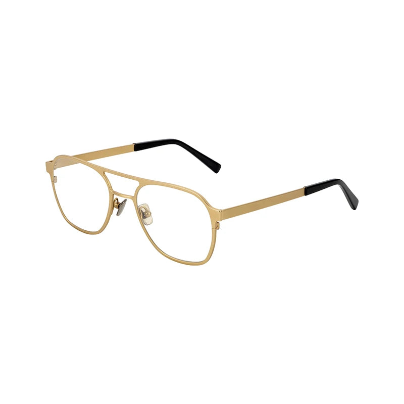 Luxury Men's Titanium Optical Glasses with Retro Style B Eyewear Frame That Matches Diamond Face Shape