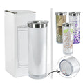 20oz Snowglobe Sublimation Tumblers Outside  Plastic and Inner Stainless Steel Cups  DIY Pattern by Yourself