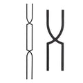 Modern Design Indoor Wrought Iron Stair Baluster with Crossed Arch Design Flooring Mount Lifetime Warranty Customizable Height