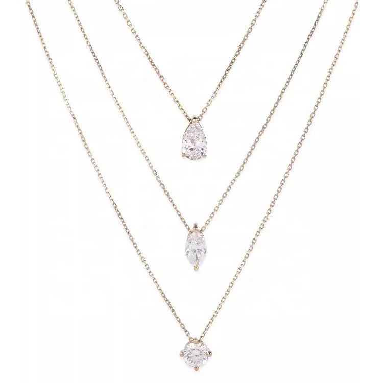 One Diamond Necklace 18k Real Gold Necklace Vvs Lab Grown Real Diamond Necklace MegaBDM