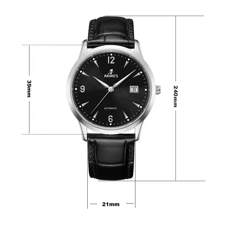Akires Miyota 9015 Movt Brand Mens Stainless Steel Automatic Mechanical Watches Custom Logo