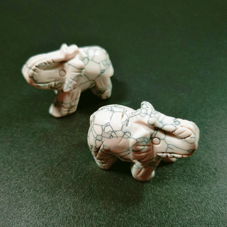 DIY 38mm Wholesale Multicolor Natural Stone Howlite Animal Gemstone Semi-precious Elephant Stone Crafts for Home Decoration