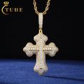 Fine Hip Hop Jewelry 925 Sterling Silver Pendant Necklace Lab Diamond VVS Moissanite Mens Iced Out Cross Pendant
