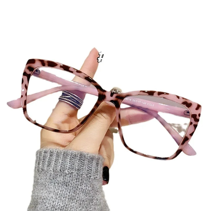 QSKY Unisex Transparent PC Optical Glasses Cear Lens Women Protection Computer Anti Blue Light Blocking Cat Eye Eyeglasses