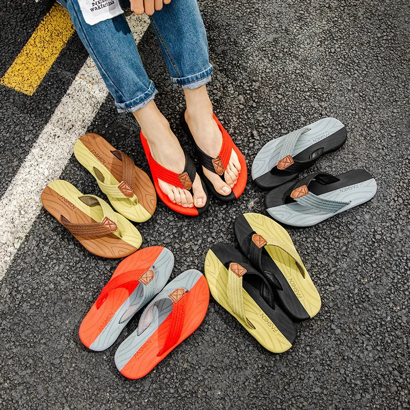 EVA Flip Flops Men Summer Casual Outdoor Beach Rubber Sole Shoes Sandals Slides Slippers