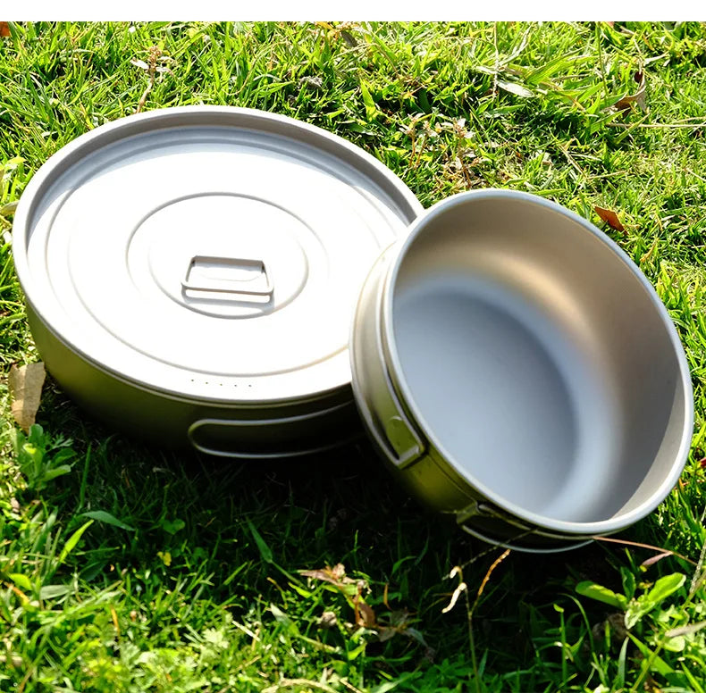 700ml Titanium Camping Cookware Bowl with Collapsible Handles