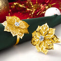 Table Decor Metal Flower Diamond Elegant Wedding Banquet Birthday Party Silver Gold Tubes Napkin Rings