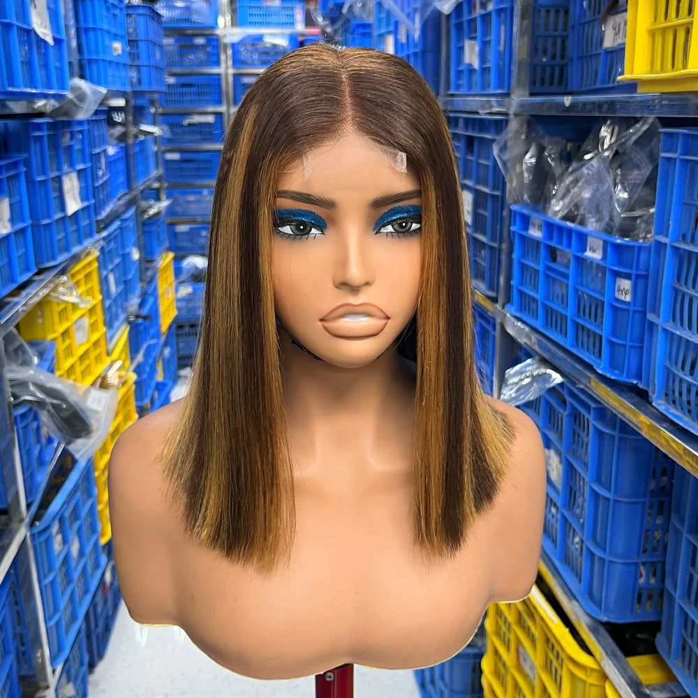 Vietnamese Hair Sdd Bone Straight 2X6 Bob Kim Kardashian WigsPerruques Bob Wig 10 Inches Piano Color Brazilian Human Hair 100%