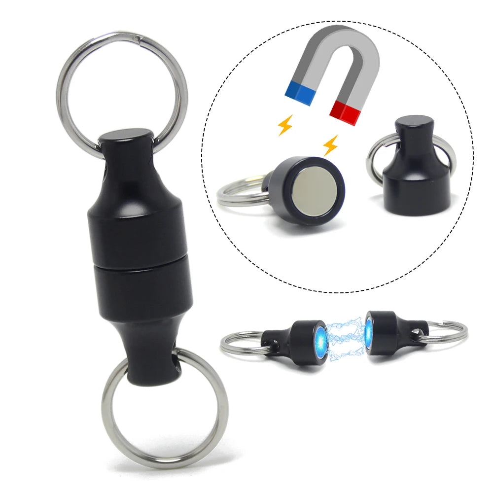 Separate Key Ring Heavy Duty Strong NdFeB Magnets Key Chain Release Key Holder Clasp Detachable Magnetic Keychain Magnet Keyring