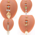 Gaby Newest Gold Plated Belly Button Ring Stainless Steel Tassel Wholesale Belly Rings Piercing Jewelry