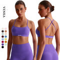 Women Back Cross Beauty Back Workout Gym Top With Chest Pads Sport Bra Quick Drying Soft Small Sling Running Yoga Bra for Female