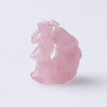HZ New Products Cute Rose Quartz Animal Carving Natural Crystal Nine Tail Fox Carving For decoration