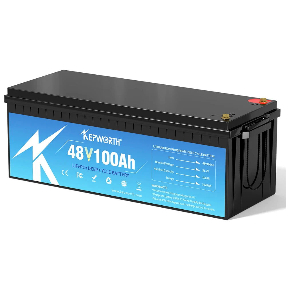 Kepworth Free Shipping EU US Stocks for Deep Cycle LiFePO4 Battery Storage for Solar System 48V 100Ah 5kwh with BMS Lithium Ion