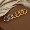 Hypoallergenic High Polished Twisted Huggie Earrings Waterproof 18k Gold Plated Stainless Steel Hoop Earrings for Women