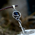 SS8-811P Punk Snake Scepter Pendant With Stone Necklace Men Ladies Punk Animal Jewelry Unique Shape Wholesale