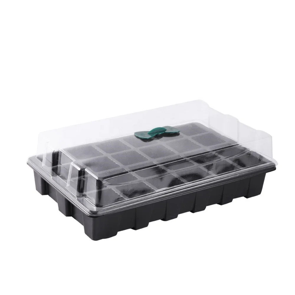 24 Hole Garden Seedling Tray Growing Box Flower Plants Germination Nursery Pots