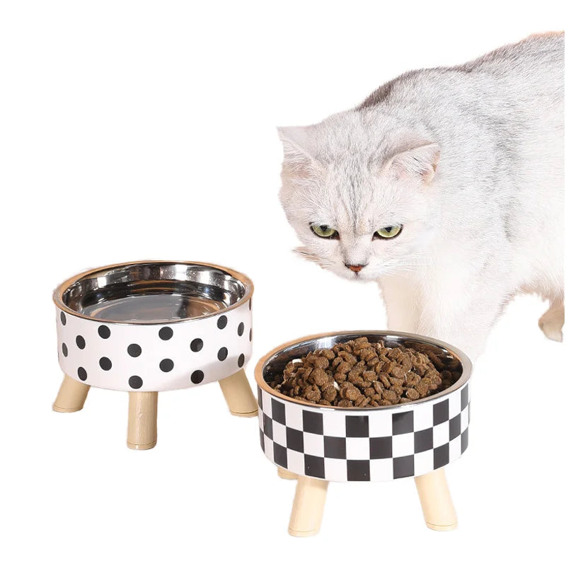 Newest Non-Slip Pet Bowl Anti-Knock Pet Food Bowl Stainless Steel  Neck Protection Dog Feeding Bowl