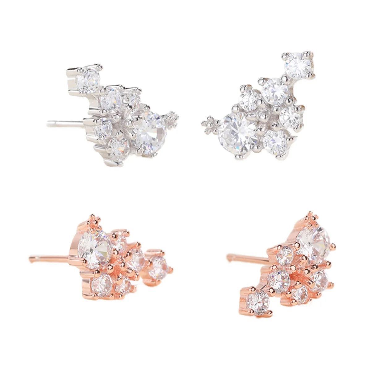 ZHILIAN Factory Supply Stylish Irregular Fashion Zircon Stud Earring for Women for Anniversary Party or Gift