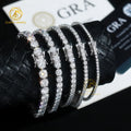 925 Sterling Silver Vvs Moissanite Chain 2mm 3mm 4mm 5mm White Gold Women Men Fine Jewelry Gifts Gra Lab Diamond Tennis Bracelet