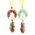 Wholesale Hand Knitting Natural Stone 7 Chakras Wire Wrapped Tree of Life hang Decoration Car hang Decor