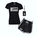 Custom Logo Blank Women Summer Shorts Set Casual Wear Unisex T Shirt and Shorts Two Piece 100% Cotton Set