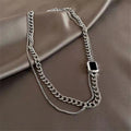 Collar De Hip Hop New Handsome Black Gem Necklaces Men Fashion Personality Trend Cool Temperament Jewelry Necklaces