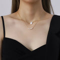 Moge Jewelry Collier Femme Minimalist Elegant Surgical Steel Irregular Shape Pearl Pendant Baroque Pearls Necklace Women's