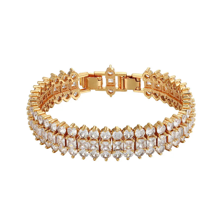 Bracelet-716 xuping Jewelry Custom Royal Vintage Elegant Three Layer Diamond Chain Bracelet(EU Restricted Sale)