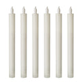 Matti's Set of 6 Ivory Paraffin Wax Battery Operated Battery Operated Flameless Thin Flicker Led Taper Candle
