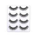 4 Pairs DIY Cluster Feeling Full Strip Eyelashes Clear Transparent Band with Fluffy 3D 5D 6D Effect False Lashes