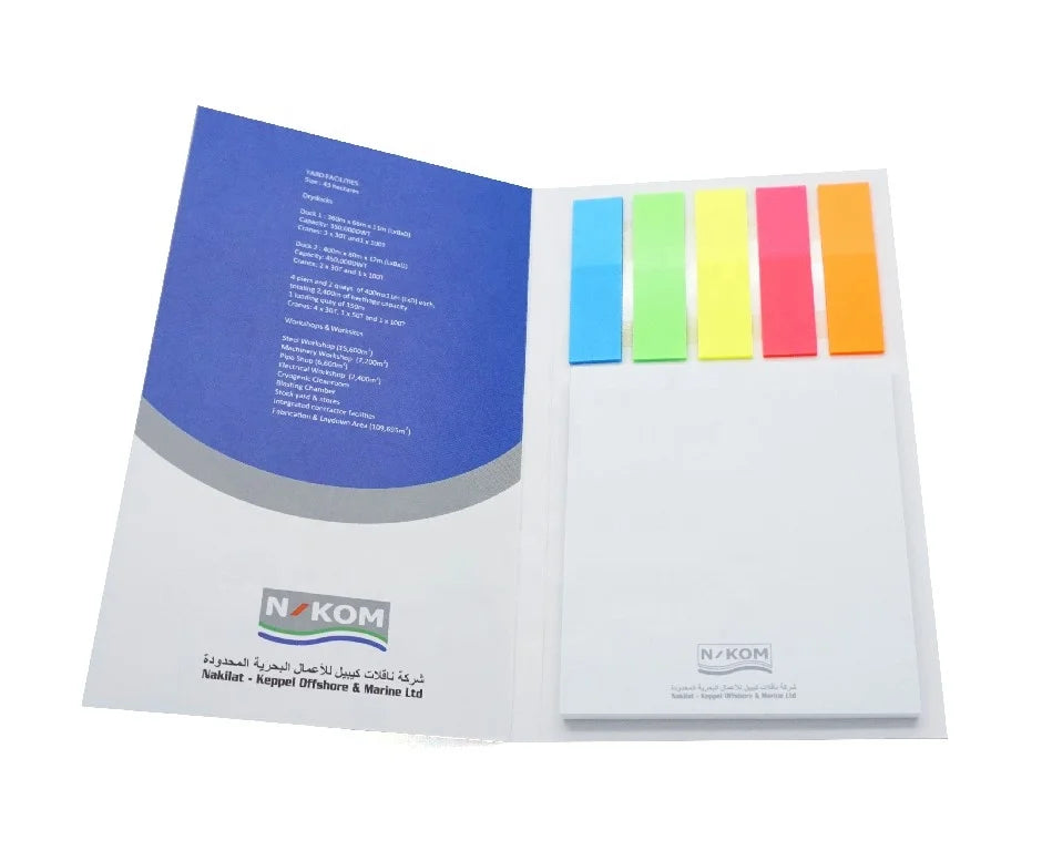 070 Custom Sticky Notes and Flags Set with Soft Cover Dark Blue Promotion Gift