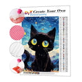Hot Selling 5d Diy Diamond Painting Cute Cat Starry Night Embroidery Rhinestone Full Drill AB Diamond Painting Set Home Decor