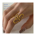 ERESI Fashion Rings Adjustable PVD 18k Gold Plated Stainless Steel Ring Waterproof Statement Rings Jewelry Women