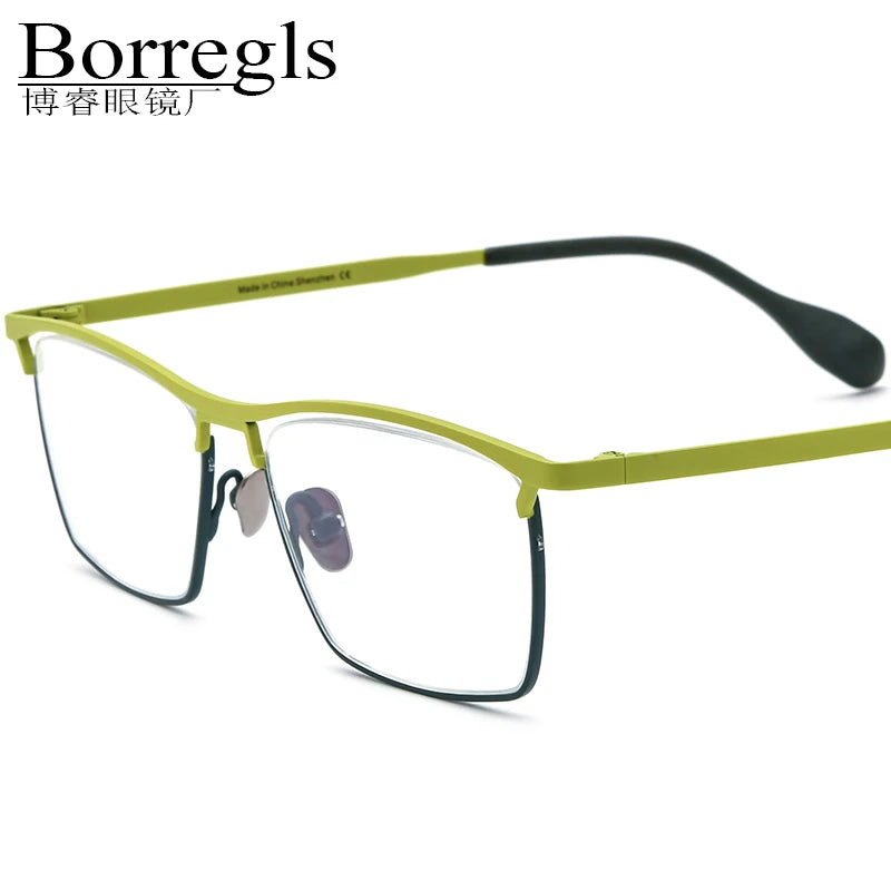 Borregls Colorful Titanium Glasses Frame Women 2025 New Designer Square Eyeglasses Spectacle High Quality Optical Eyewear 185783