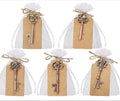 Wedding Favors for Guests Vintage Key Bottle Opener Organza Bag Kraft Paper Gift Tag