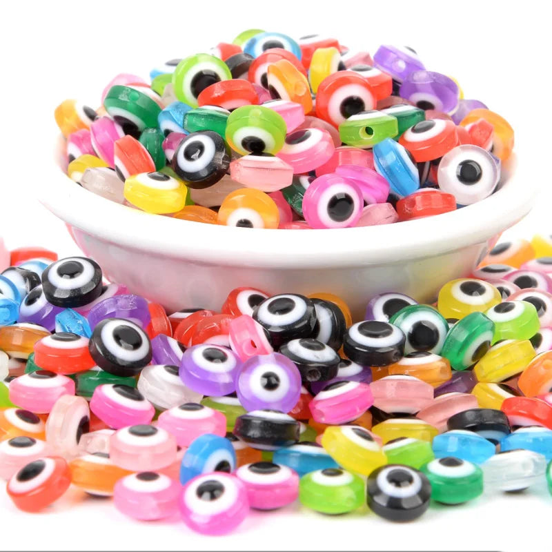 Flat Round Resin Plastic Eye Beads for Jewelry Making