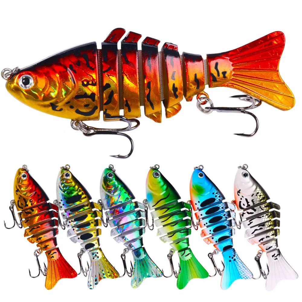 Wholesale JM050 10cm 15.6g Artificial Hard Plastic Baits 7 Sections Multi Jointed Minnow Fishing Lures MegaBDM