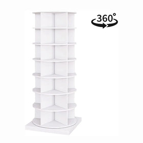 360-degree Rotation 6-Tiers 7-Tiers Large 360 Rotating Shoe Rack Radius Tower Shoes Storage Shelf PVC Material Shoe Racks