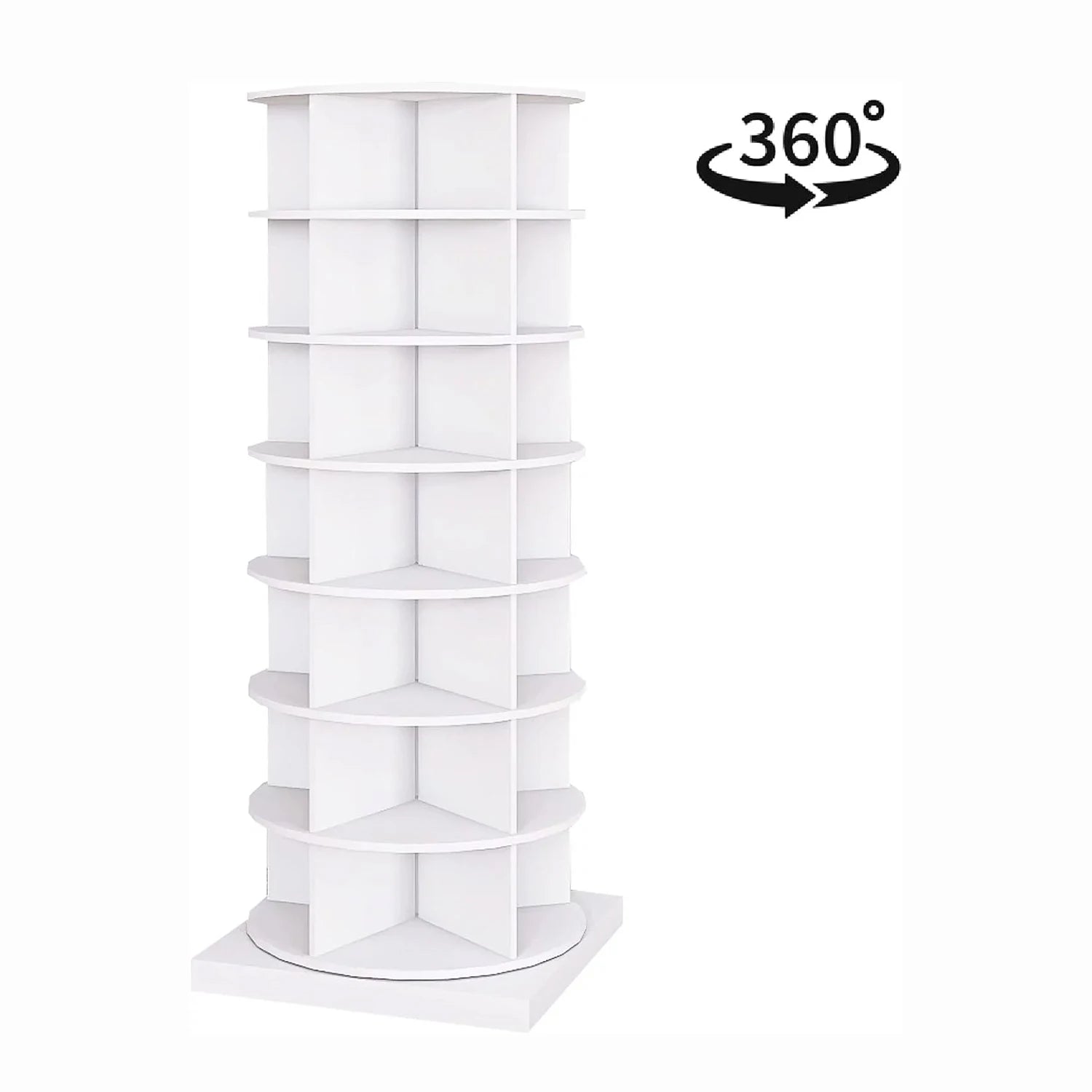 360-degree Rotation 6-Tiers 7-Tiers Large 360 Rotating Shoe Rack Radius Tower Shoes Storage Shelf PVC Material Shoe Racks