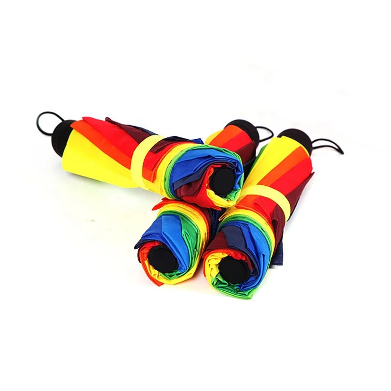 Customized Colorful 3 Fold Waterproof Sun Protection Umbrella for Promotional Use